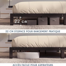 Load image into Gallery viewer, Dreamzie Cadre de Lit 160x200 avec Sommier - Sommier 160x200 avec Pieds - Hauteur de 35 cm - Structure Solide, Assemblage Facile et Espace de Rangement