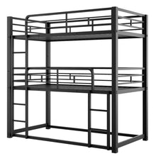 Load image into Gallery viewer, Harper &amp; Bright Designs Metal Triple Bunk Bed Twin Over Twin Bunk Bed with Ladder and Safety Guardrail 3 Bunk Bed for Living Room Bedroom, Sliver