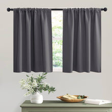Load image into Gallery viewer, RYB Home Short Curtains Gray Half Window Curtains for Bedroom, Privacy Curtain Tiers for Windows, Energy Saving Curtain Tiers for Bathroom Shades, Wid