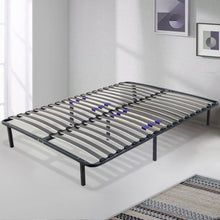 Load image into Gallery viewer, SAMPUR - Essential bed base 140 x 200 cm | Durable and comfortable | Feet included | Adjustable slats | Epoxy lacquered metal frame | Quick and easy assembly