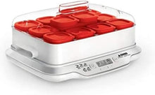 Load image into Gallery viewer, Seb Yogurt Maker 12 Jars, Glass Jars 140 ml, 5 Automatic Programs, BPA-Free, Compact, Homemade Yogurt &amp; XF101001 Delices Box Box 1 L Tray White Yogurt-Cheese with Drainer