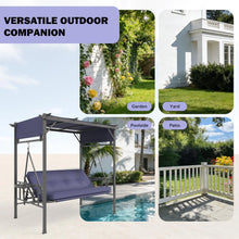 Load image into Gallery viewer, AECOJOY 2-in-1 Convertible Porch Swing Bed 3 Seat, Outdoor Patio Metal Pergola Swing
