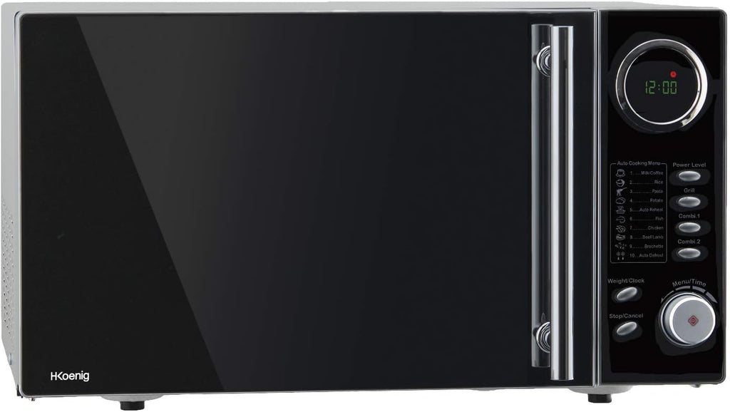 H.Koenig Microwave Oven Grill 2 in 1 VIO9, 25L, 27cm Turntable, 10 Cooking Modes up to 1000W, Defrosting, Combined Cooking, LCD Display [Energy Class A+]