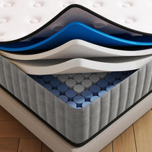 Load image into Gallery viewer, Matoresu Double Mattress 160 x 190 cm Memory Foam Height 25 cm Medium Rigid H3 Ergonomic 7 Zone Cold Foam Comfortable Breathable Fabric Cover