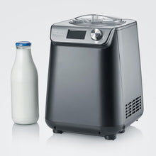 Load image into Gallery viewer, SEVERIN 2-in-1 Ice Cream Maker Compact 135 W, Electric Ice Cream Maker and Yogurt Maker with 1.2 L Capacity, Ice Maker with Recipe Book, Black, EZ 7407