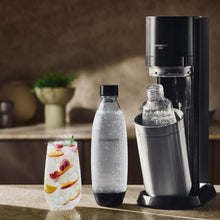 Load image into Gallery viewer, SodaStream Duo Sparkling Water Machine for Glass Jug | Pack of 2 Glass Jugs 1L + 1 Bottle 1L Dishwasher Safe + 1 60L Gas Refill Clip On | Black [Amazon Exclusive]