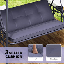 Load image into Gallery viewer, AECOJOY 2-in-1 Convertible Porch Swing Bed 3 Seat, Outdoor Patio Metal Pergola Swing