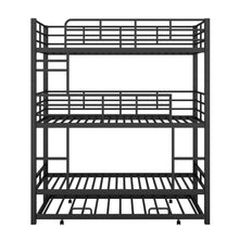 Load image into Gallery viewer, Harper &amp; Bright Designs Metal Triple Bunk Bed Twin Over Twin Bunk Bed with Ladder and Safety Guardrail 3 Bunk Bed for Living Room Bedroom, Sliver