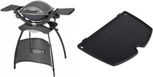 Load image into Gallery viewer, Weber Q1400 Barbecue électrique avec support, surface de cuisson 43 x 32 cm, nomade, grille en fonte émaillée divisée en 2 parties, couvercle et cuve en fonte d'aluminium - Gris foncé (52020853)