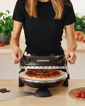 Load image into Gallery viewer, G3 Ferrari G10006 Pizza Express Delizia, 1200 W Pizza Oven, Adjustable Thermostat up to 400°C, Cooks Tasty Pizza in 5 Minutes, Double Resistance, Recipe Book and Spatulas Included - Black