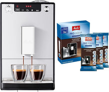 Load image into Gallery viewer, Melitta Caffeo Solo Noir Pure Black, Machine à Café à Grains avec Broyeur et Système d'Extraction des Arômes, Affichage LED, Mode 1 à 2 Tasses, Cafetière Expresso, Automatique, E950-222, 1400W