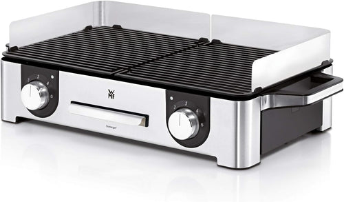 WMF Master-Grill électrique, 2400W, Grande surface 28x50cm, Revêtement antiadhésif, Plaques amovibles compatibles lave-vaisselle, Inox 18/10 Cromargan, Lono 0415280011