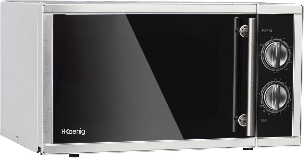 H.Koenig Micro-Ondes Four Grill 2 en 1 VIO9, 25L, Plateau tournant 27cm, 10 modes de cuisson jusqu’à 1000W, Décongélation, Cuisson combinée, écran LCD [Classe énergétique A+]
