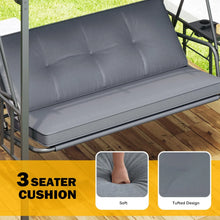 Load image into Gallery viewer, AECOJOY 2-in-1 Convertible Porch Swing Bed 3 Seat, Outdoor Patio Metal Pergola Swing