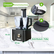 Load image into Gallery viewer, TopStrong Multifunctional Food Processor, 1100 W Multifunctional Food Processor, 11 in 1 Food Processor Included Chopper, Kneader Hook, Blender, Citrus Press and Coffee Grinder, 3.2L Bowl and 1.5L