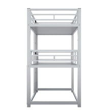 Load image into Gallery viewer, Harper &amp; Bright Designs Metal Triple Bunk Bed Twin Over Twin Bunk Bed with Ladder and Safety Guardrail 3 Bunk Bed for Living Room Bedroom, Sliver