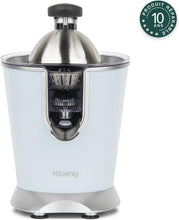 Load image into Gallery viewer, H.Koenig AGR80 160W Professional Electric Citrus Juicer Stainless Steel Lever and Filter Drip Free BPA Free Dishwasher Safe Parts