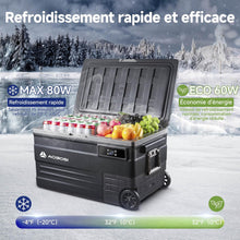 Load image into Gallery viewer, AAOBOSI 45L Glacière à Compresseur, Glaciere Électrique -20℃ à 20℃, Frigo Camion APP&amp;Bouton Contrôle, 12/24V DC et 100-240V AC Glaciere Camping Pour Voiture, Camion, Bateau et Prise De Courant
