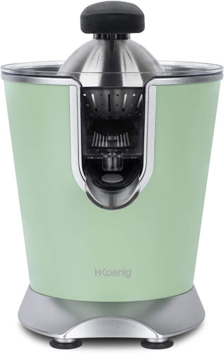 H.Koenig AGR80 160W Professional Electric Citrus Juicer Stainless Steel Lever and Filter Drip Free BPA Free Dishwasher Safe Parts