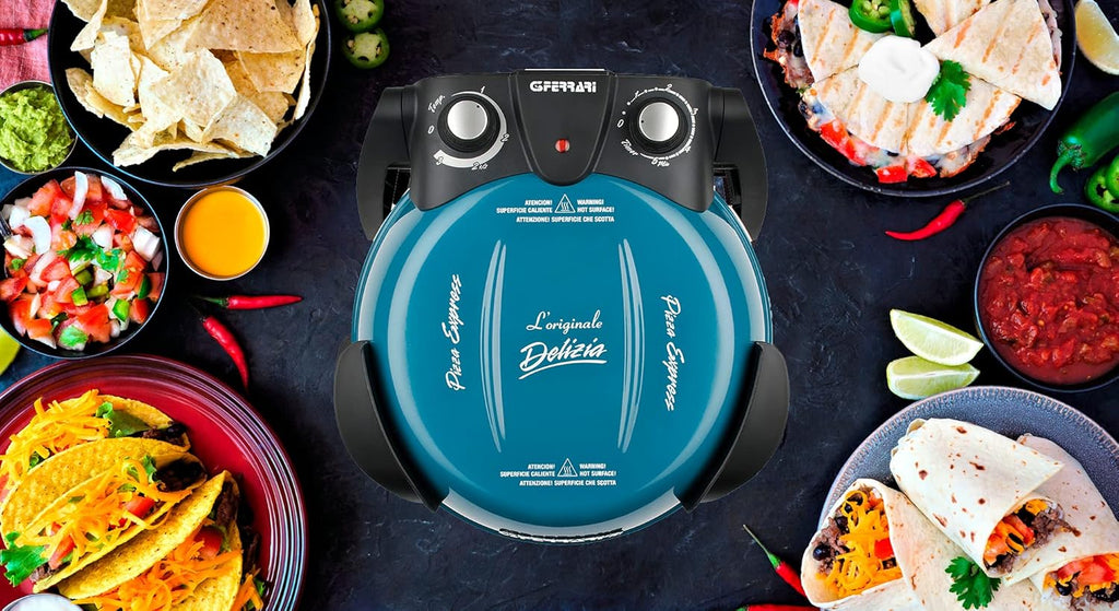 G3 Ferrari G10006 Pizza Express Delizia, 1200 W Pizza Oven, Adjustable Thermostat up to 400°C, Cooks Tasty Pizza in 5 Minutes, Double Resistance, Recipe Book and Spatulas Included - Black