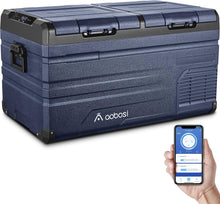 Load image into Gallery viewer, AAOBOSI 46 L Glaciere a Compression, Glaciere Electrique Double Zone, 12 V/24 V et 100-240 V Frigo Camping, -20 ℃ à 20 ℃, pour Voiture, Camion, Bateau, Camping-Car