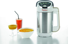 Load image into Gallery viewer, Moulinex Blender chauffant, Mixeur soupe, Puissance 1000 W, Capacité 1,2 L, 5 programmes automatiques, Double paroi, Maintien au chaud 40 min, Livret recettes, Easy Soup, Inox LM841B10
