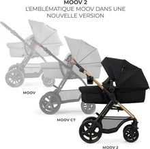 Load image into Gallery viewer, Kinderkraft MOOV2 Poussette 3 en 1, Système de voyage de la naissance à 27 kg, Siège auto Mink PRO I-Size inclus, Capote extensible avec filtre UPF50+, Accessoires pratiques, Gris