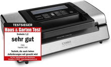 Load image into Gallery viewer, Caso FastVac 500, Professional Commercial Vacuum Sealer, Stainless Steel, Double Piston Pump, 15 Litres/Minute, Includes 2 Free Foil Rolls