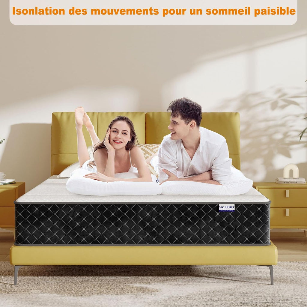 MOLPHIT Oeko-TEX Certified Mattress 90 x 190 cm, Thickness 25 cm, Independent Pocket Sprung Mattress, Adult and Children's Bed Mattress, Single Mattress, Perfect Support, Durable and Quiet