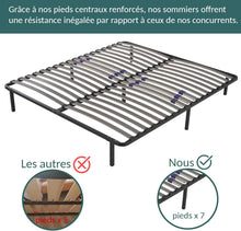 Load image into Gallery viewer, SAMPUR - Morpholattes bed base | 90 x 190 cm | 7 legs included | Grey | 25 cm high | epoxy lacquered metal frame | Extra wide slats | 5 support zones