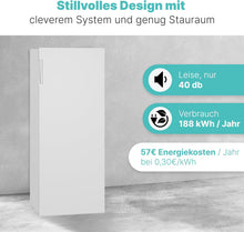 Load image into Gallery viewer, Congélateur 165L blanc Bomann GS7317-1-blanc, Volume net : 165 litres, pose libre, Éclairage intérieur à LED, Température réglable, silencieux, economique Congélateur 4 étoiles