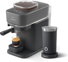 Load image into Gallery viewer, Philips Baristina Machine à expresso - Un véritable expresso, en toute simplicité - Compacte - 16 bars de pression - Broyeur intégré - Machine blanche avec porte-filtre blanc (BAR300/00)