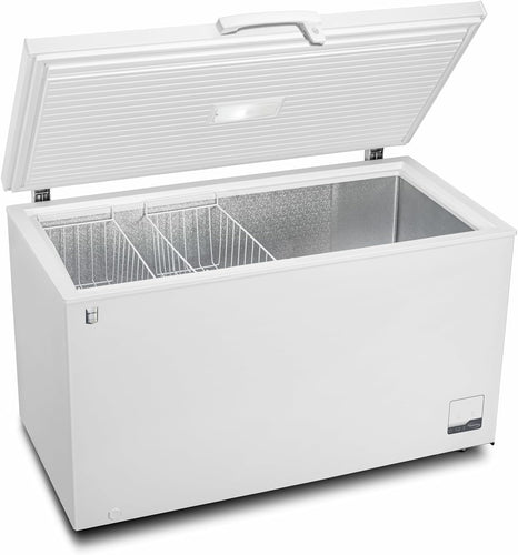 METRO Professional Congélateur bahut GHF2700S, acier, 188 x 73.5 x 94.5 cm, 700 L, 125 W, 3 paniers, éclairage LED, avec serrure, blanc/gris