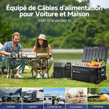 Load image into Gallery viewer, AAOBOSI 45L Glacière à Compresseur, Glaciere Électrique -20℃ à 20℃, Frigo Camion APP&amp;Bouton Contrôle, 12/24V DC et 100-240V AC Glaciere Camping Pour Voiture, Camion, Bateau et Prise De Courant