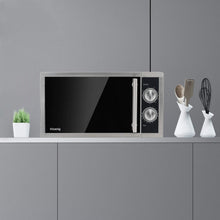 Load image into Gallery viewer, H.Koenig Four à Micro-ondes Compact Digital 20L VIO2, 700W, Plateau tournant 24,5cm, Multifonction Programmable 6 niveaux de chauffe, Décongélation et Express, Minuterie 60min, Effet mirroir noir