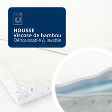 Load image into Gallery viewer, ViscoSoft - Surmatelas 160 x 200 Gel, Surmatelas Rafraichissant Memoire de Forme 5cm, Effet Frais et Relaxant, Housse Bambou Lavable &amp; Amovible, Surmatelas Gel Confort Moelleux (160 x 200 x 5 cm)
