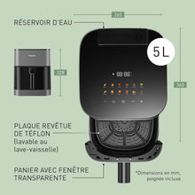 Load image into Gallery viewer, Panasonic NF-CC500SXE AirFryer Friteuse sans huile avec Hublot, 5L, 80-200°C, Minuterie Numérique et Écran LCD, Vapeur Douce, 11 Préréglages, Nettoyage Facile, Gris Mat