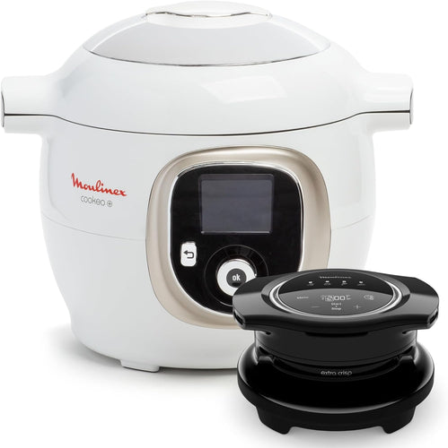 Moulinex Cookeo Mini Smart High Pressure Multicooker, 3L, 2 People, 150 Built-in Recipes, Unattended Cooking, Step-by-Step Guide, Compact, Moulinex App CE880410