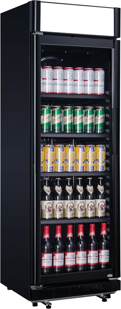 METRO Professional Réfrigérateur à Boissons GSC2360B, Acier/Verre, 62 x 63.6 x 175.3 cm, 347 L, avec Serrure, Noir