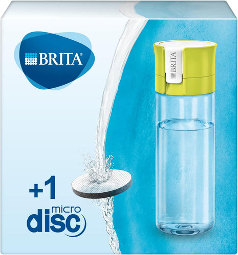 BRITA Blue clear filter bottle, reduces chlorine, lead and other organic impurities for purer tap water, BPA free, 1 MicroDisc filter included