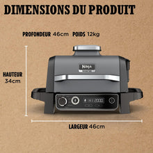 Load image into Gallery viewer, Ninja Woodfire Barbecue électrique et fumoir Pro XL avec thermomètre, barbecue et Air fryer d'extérieur 4-en-1 avec système Smart Cook et granulés Woodfire, portatif, gris/noir, OG850EU