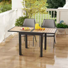 Load image into Gallery viewer, Table de Jardin Extensible en Aluminium Ajustable de 80 à 160 CM Table à Manger Extérieure Rectangulaire pour 4-6 Personnes Naturel