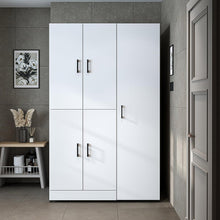 Load image into Gallery viewer, ROOMART Dora - Armoire de machine à laver - Pour sèche-linge et machine à laver - En 4 couleurs - Avec portes et panneau coulissant - Blanc - Chêne blanc - Chêne anthracite - Chêne blanc (chêne blanc)