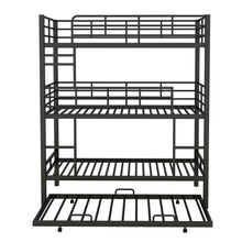Load image into Gallery viewer, Harper &amp; Bright Designs Metal Triple Bunk Bed Twin Over Twin Bunk Bed with Ladder and Safety Guardrail 3 Bunk Bed for Living Room Bedroom, Sliver