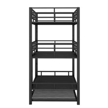 Load image into Gallery viewer, Harper &amp; Bright Designs Metal Triple Bunk Bed Twin Over Twin Bunk Bed with Ladder and Safety Guardrail 3 Bunk Bed for Living Room Bedroom, Sliver