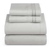 Nestl Bedding Queen 4 Piece Bed Sheet Set Queen Silver Gray Large