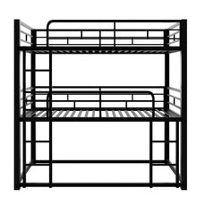 Load image into Gallery viewer, Harper &amp; Bright Designs Metal Triple Bunk Bed Twin Over Twin Bunk Bed with Ladder and Safety Guardrail 3 Bunk Bed for Living Room Bedroom, Sliver